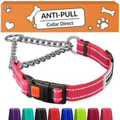 CollarDirect Martingale en rosa, nylon reflectante y tamaño pequeño para mayor visibilidad.