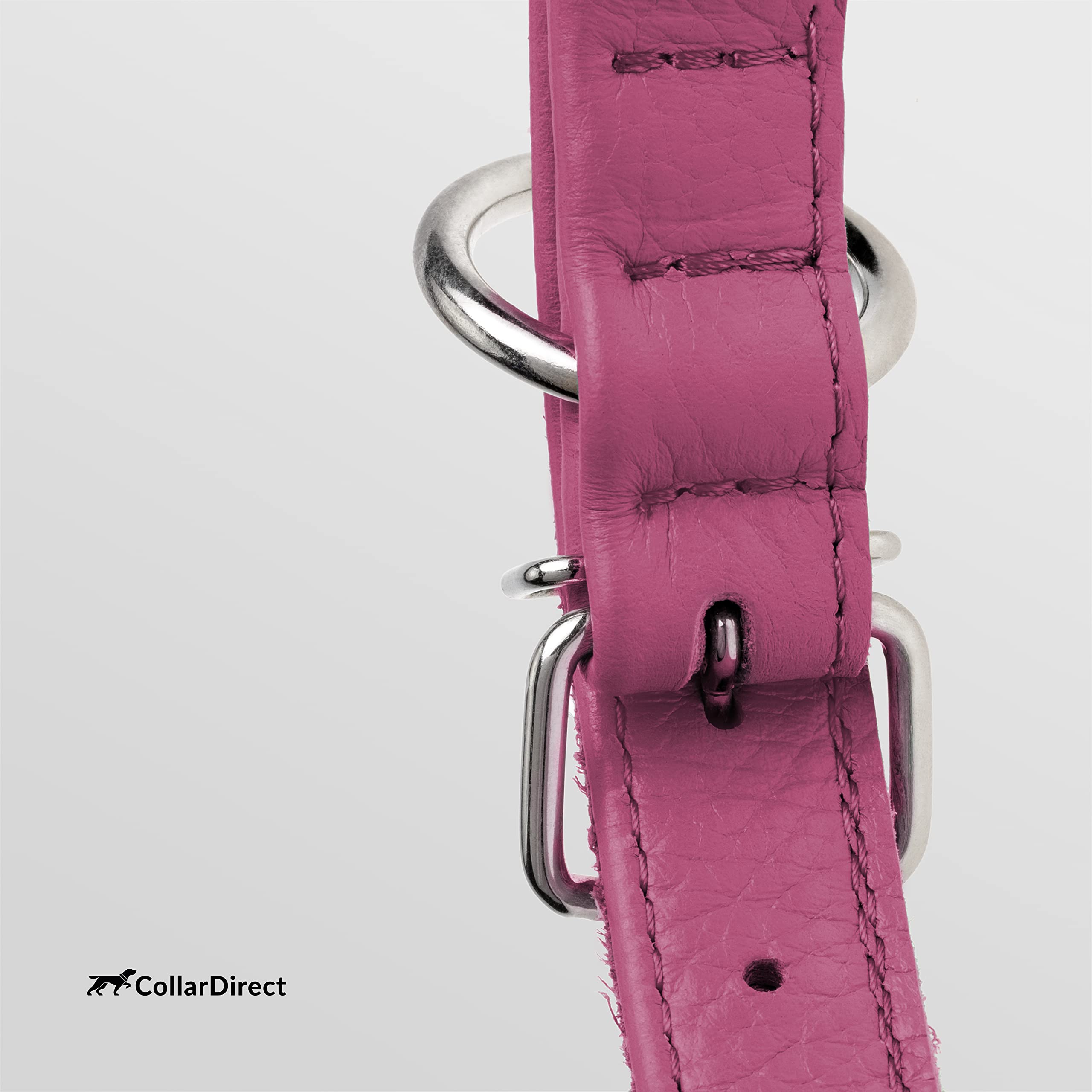 CollarDirect: collar para perro pequeño en rosa, cuero enrollado para mayor confort.
