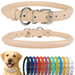 CollarDirect collar perro cuero enrollado suave para pelo largo, evita enredos y cómodo para pelo largo.