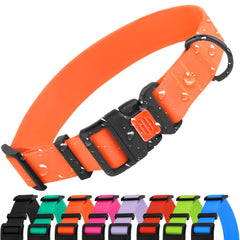 CollarDirect: collar impermeable para perros, vista lateral en color naranja.