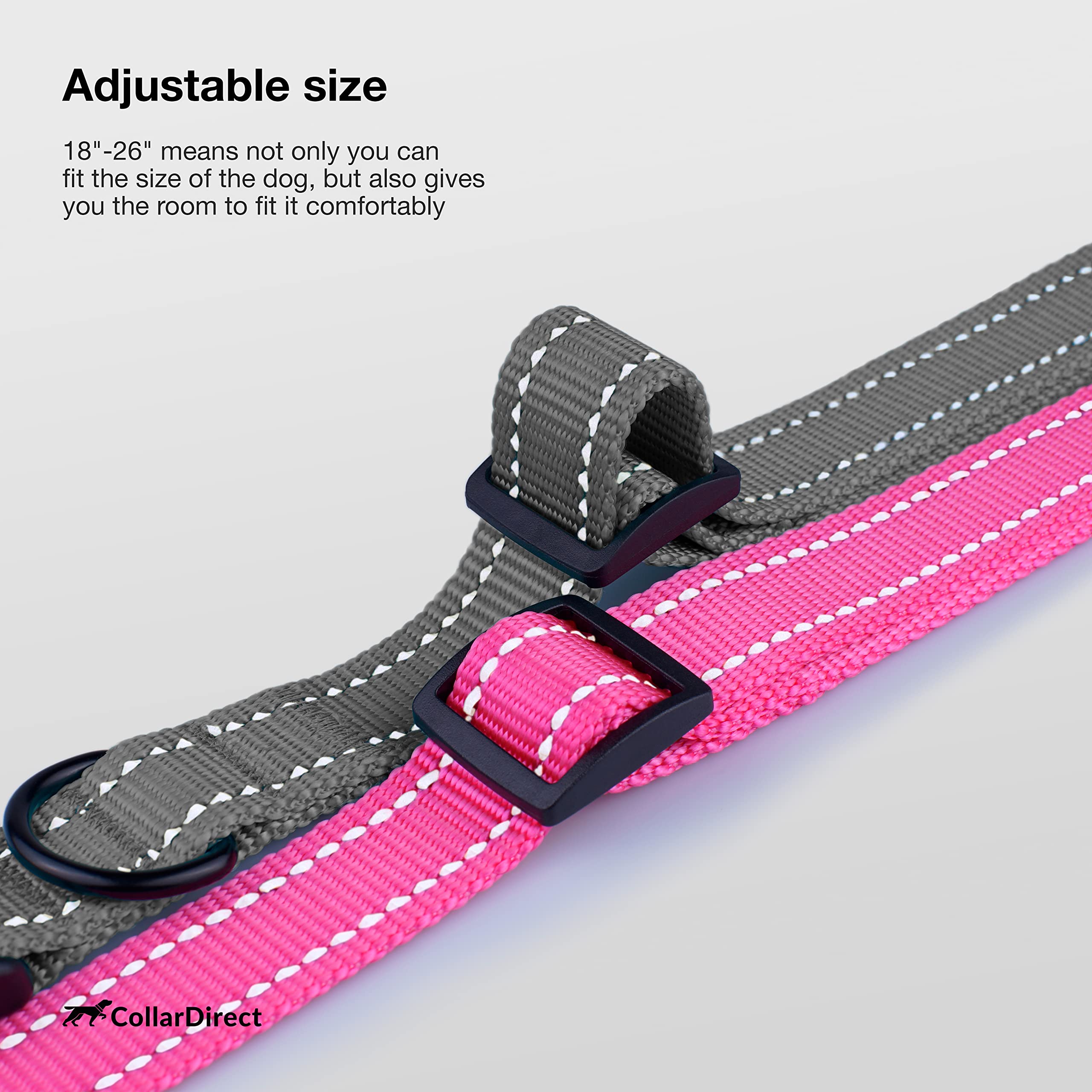 CollarDirect collar reflectante grafito compatible con correas a juego para conjunto.