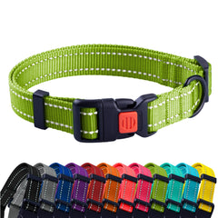 CollarDirect reflectante verde lima para perros de 18 a 26 pulgadas, mayor visibilidad nocturna.