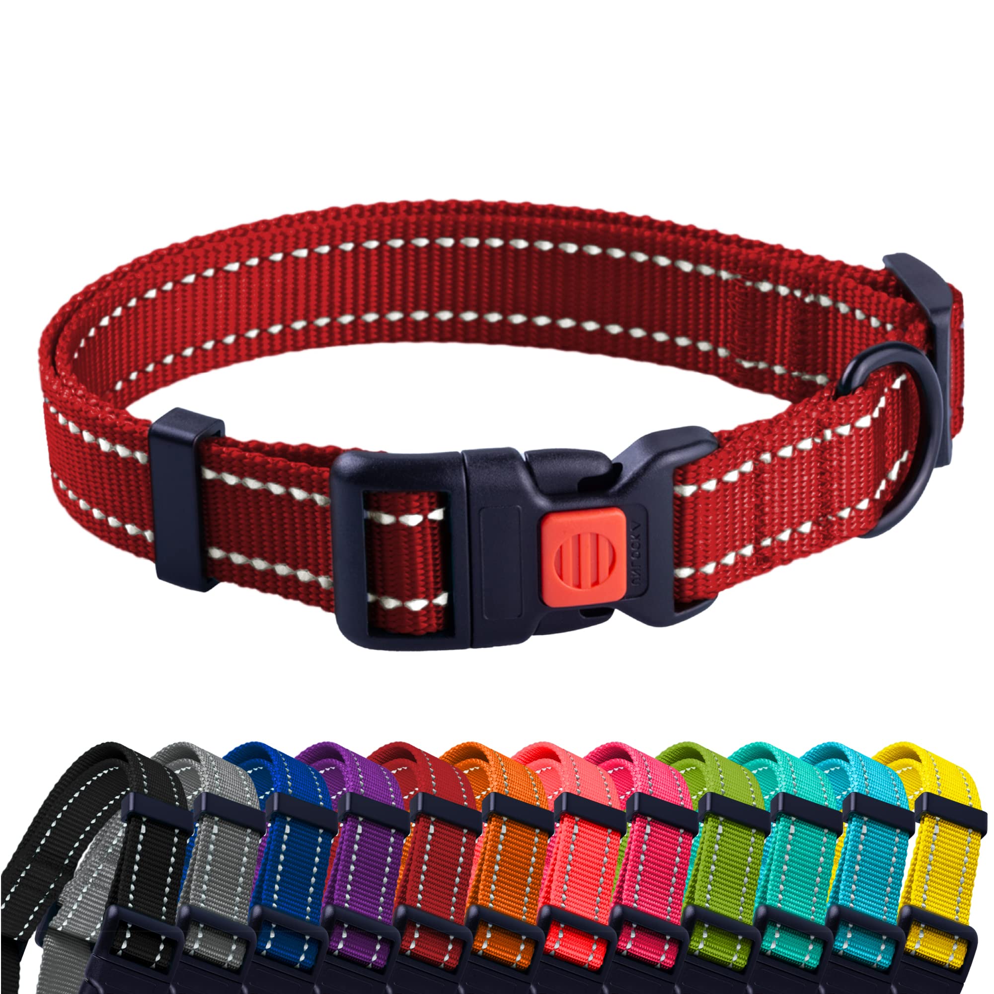 CollarDirect reflectivo en el cuello del perro, visibilidad nocturna mejorada.