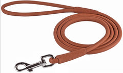 CollarDirect correa cuero enrollado negra 6 pies, control suave para paseos