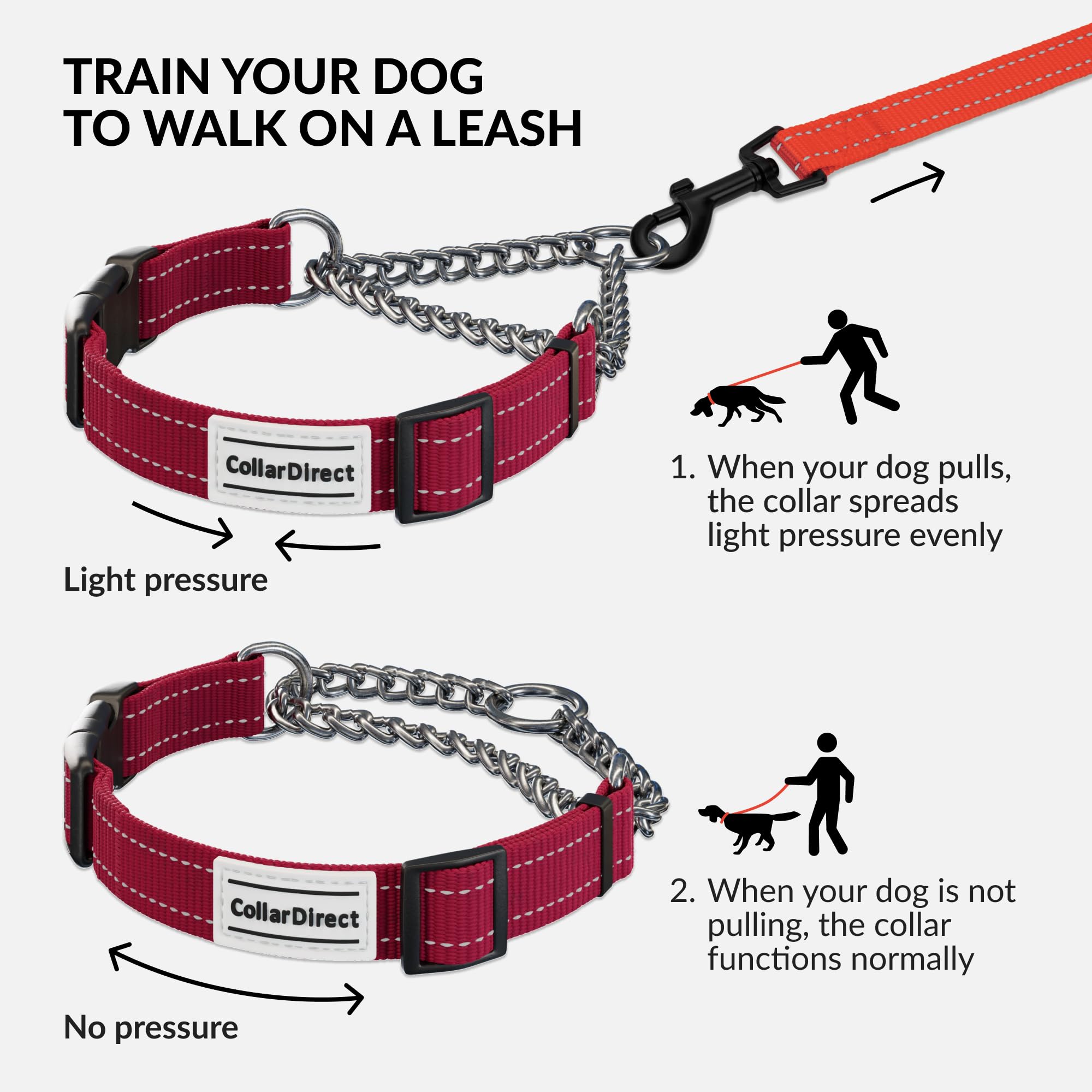 CollarDirect Martingale hebilla de liberación rápida para ajuste seguro.