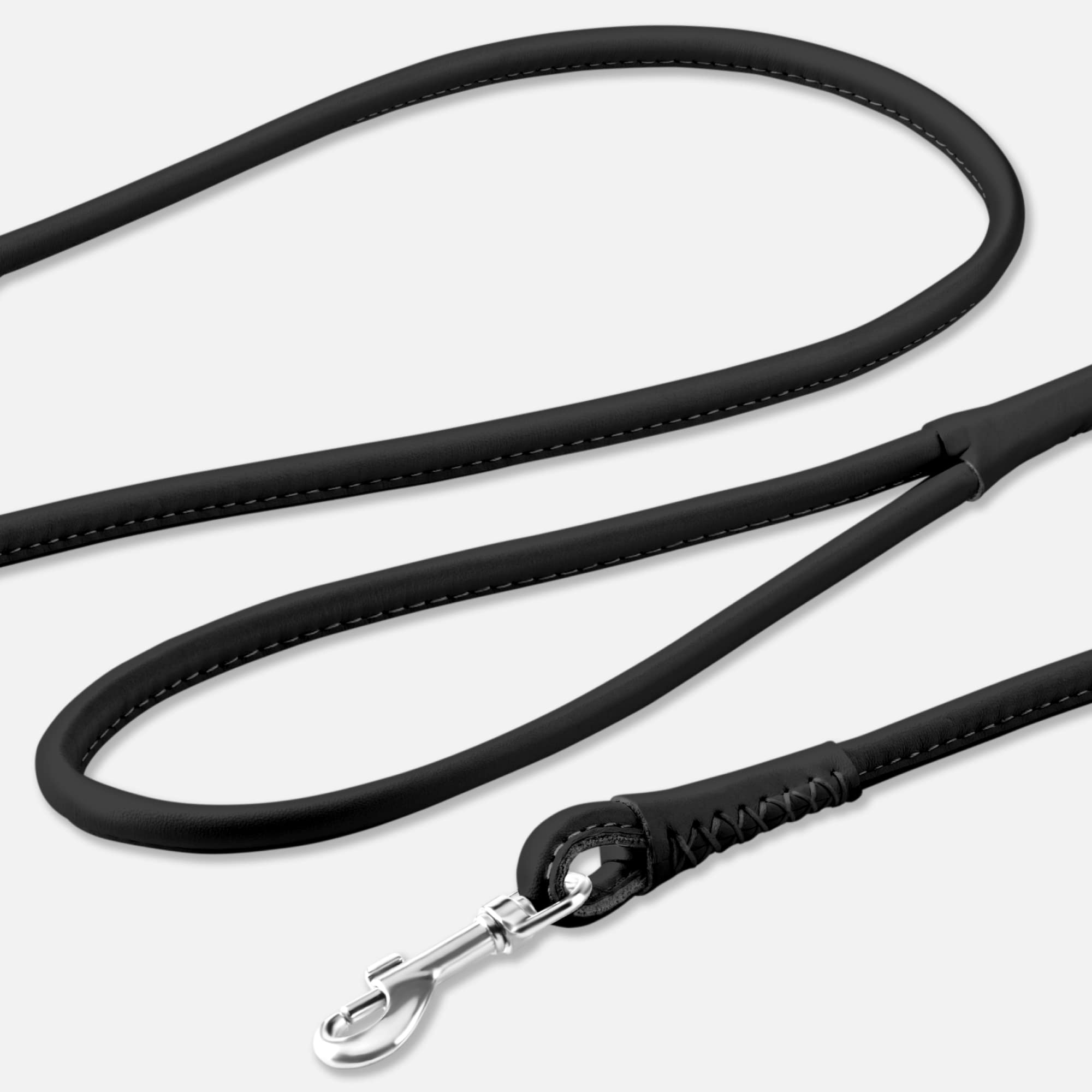 CollarDirect correa enrollada de cuero 6ft en azul, diseño duradero para perros