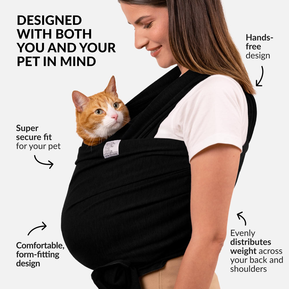 CollarDirect Sling para gatos, portador cómodo y seguro.
