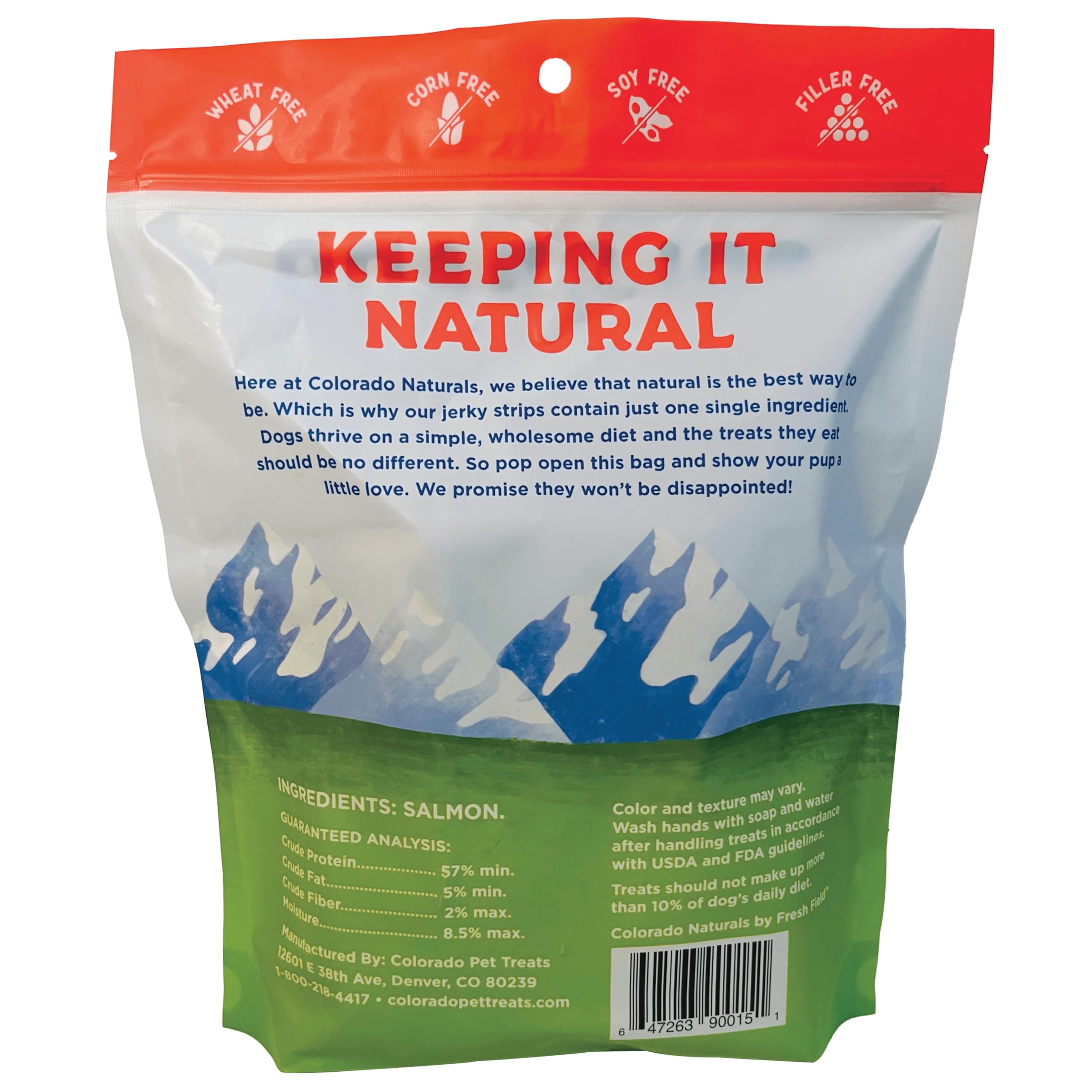 Colorado Naturals, bolsa de 454 g de salmón, snack natural sin rellenos ni conservantes.