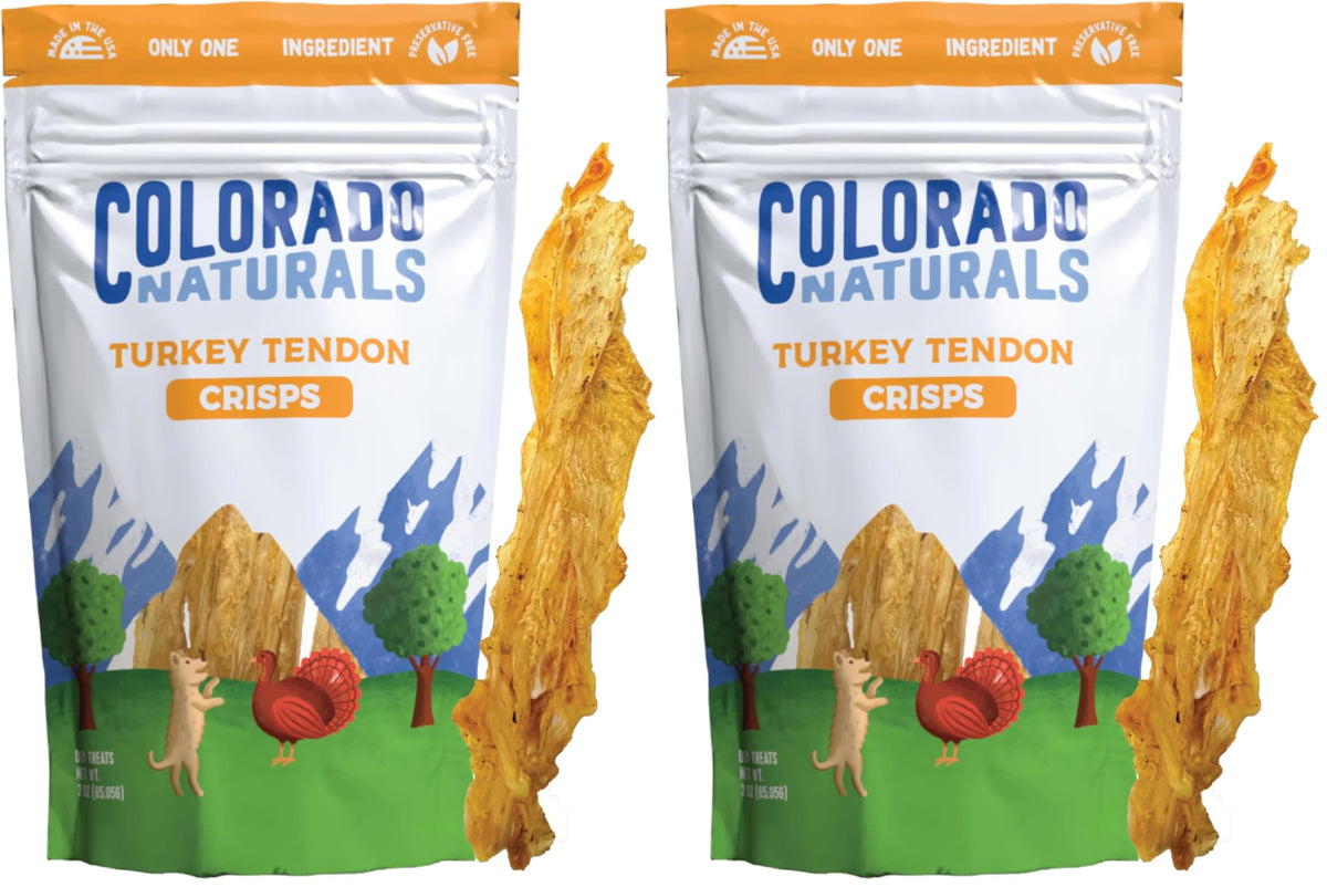 Colorado Naturals tendón de pavo 3oz en bolsa, masticación segura para perros