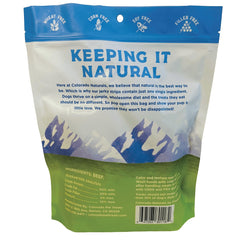 Tiras de jerky de res de Colorado Naturals, textura crujiente para perros activos.