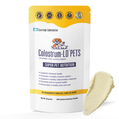 Colostrum-LD: botella liposomal para perros y gatos, apoyo digestivo potencial.