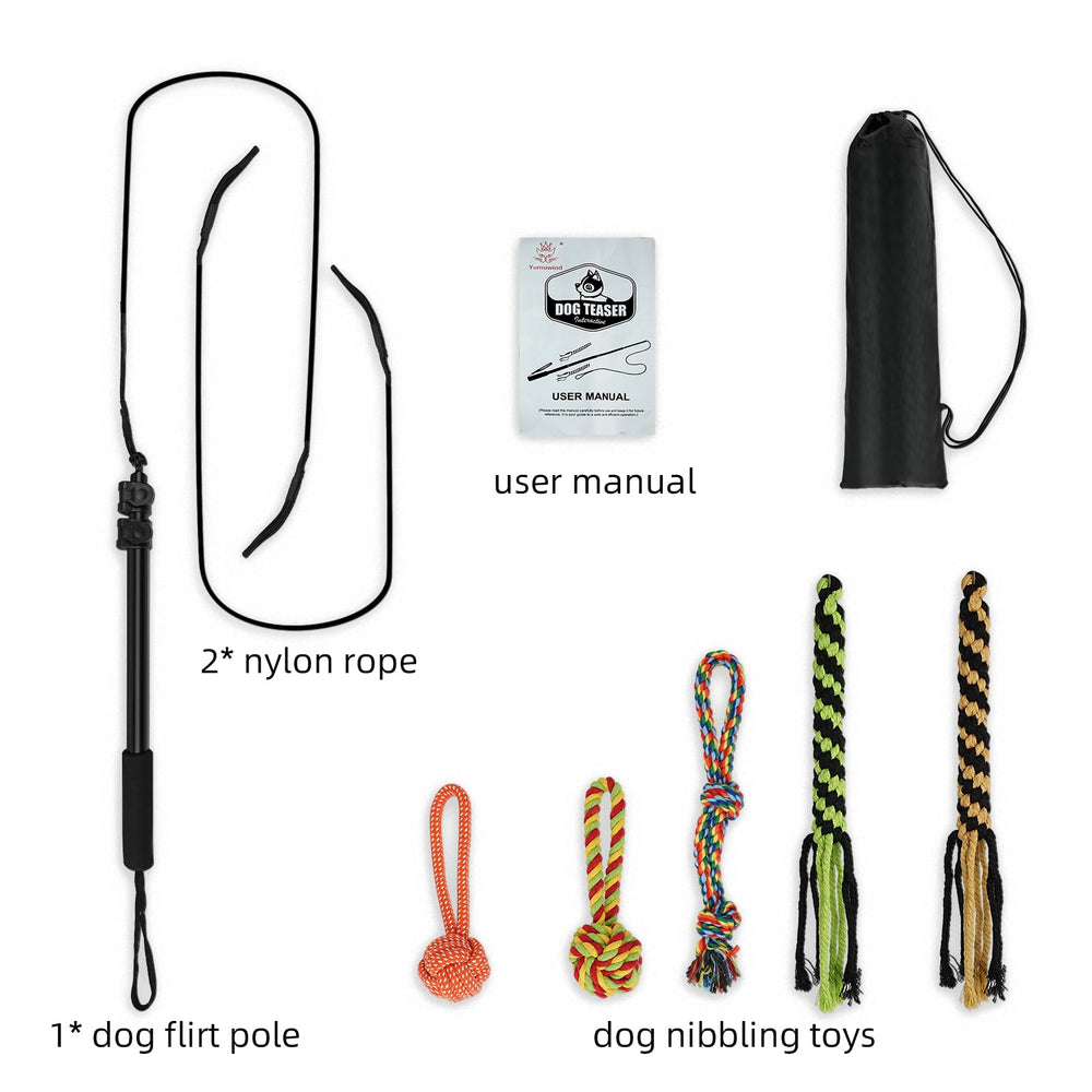 COM4SPORT Flirt Pole con cuerda de juego para tirón y atrapar.