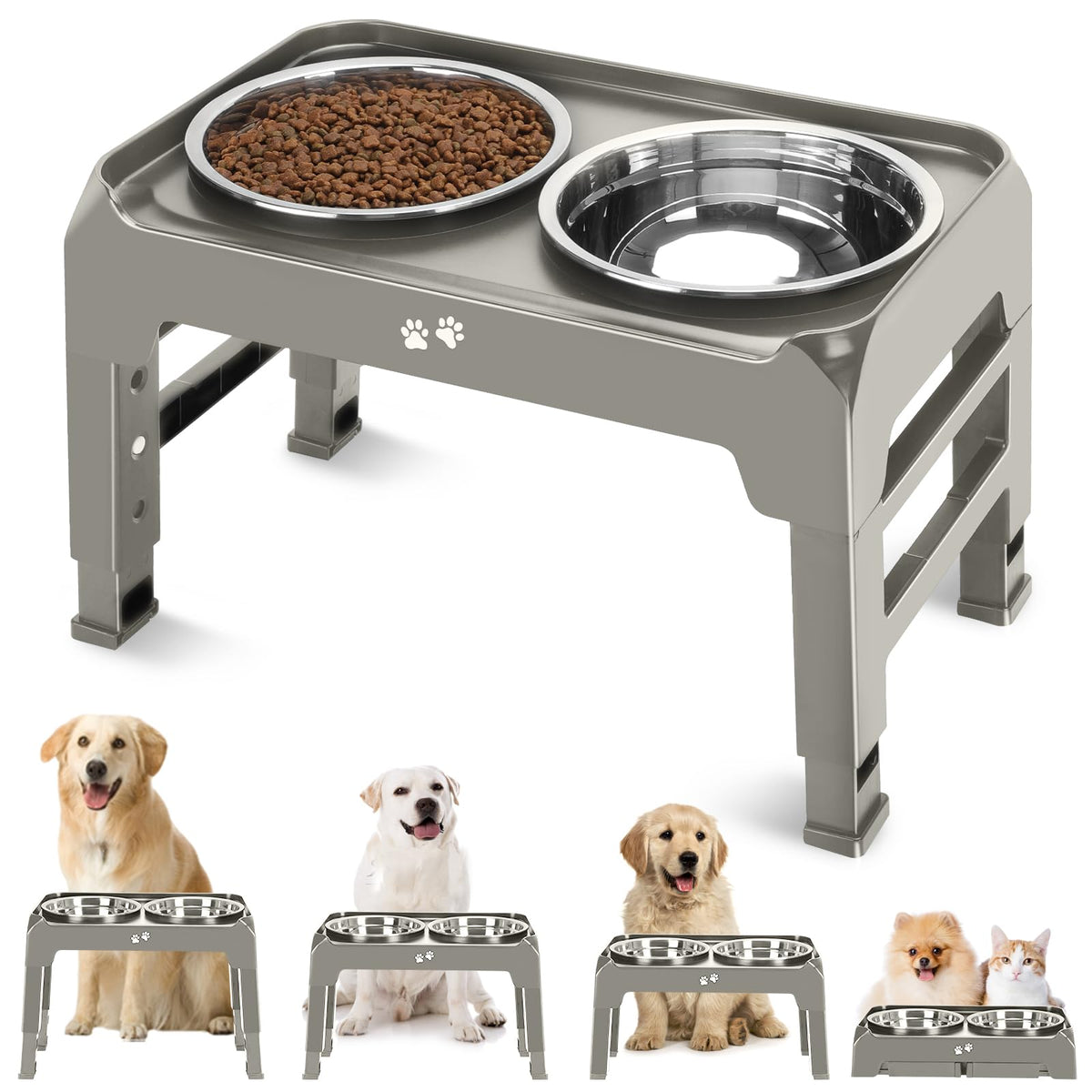 COMESOON cuencos elevados ajuste de altura para perros de todas las tallas.