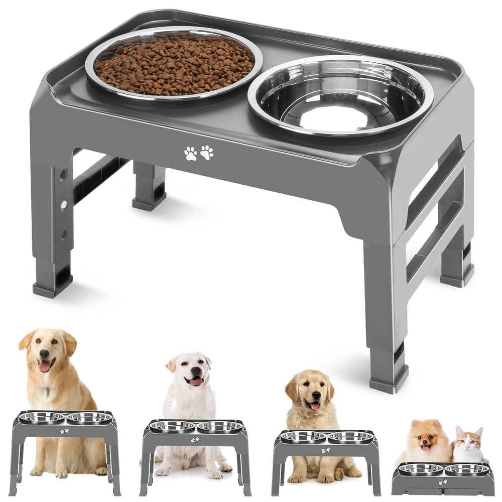 COMESOON soporte elevado para perros ajustable en 4 alturas facilita comer.