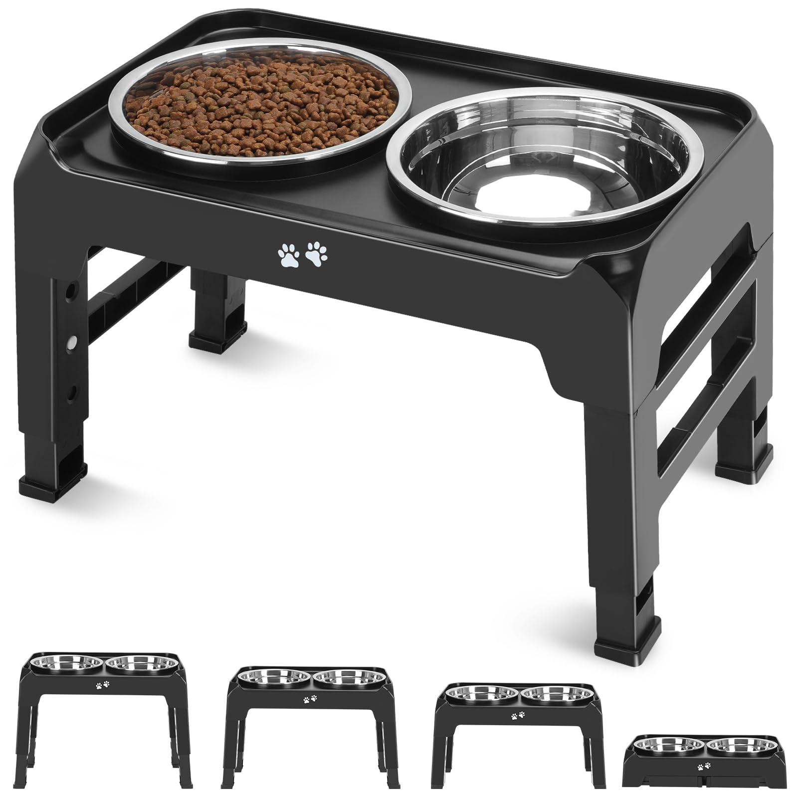 COMESOON tazones de acero dobles 50 oz, diseño estable para perros grandes