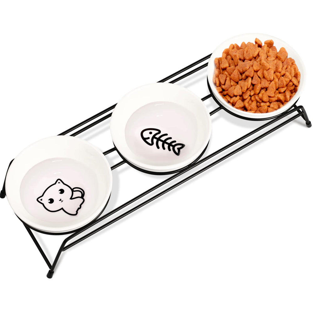 COMESOON tazones gatos cerámica elevados para alimentación cómoda.