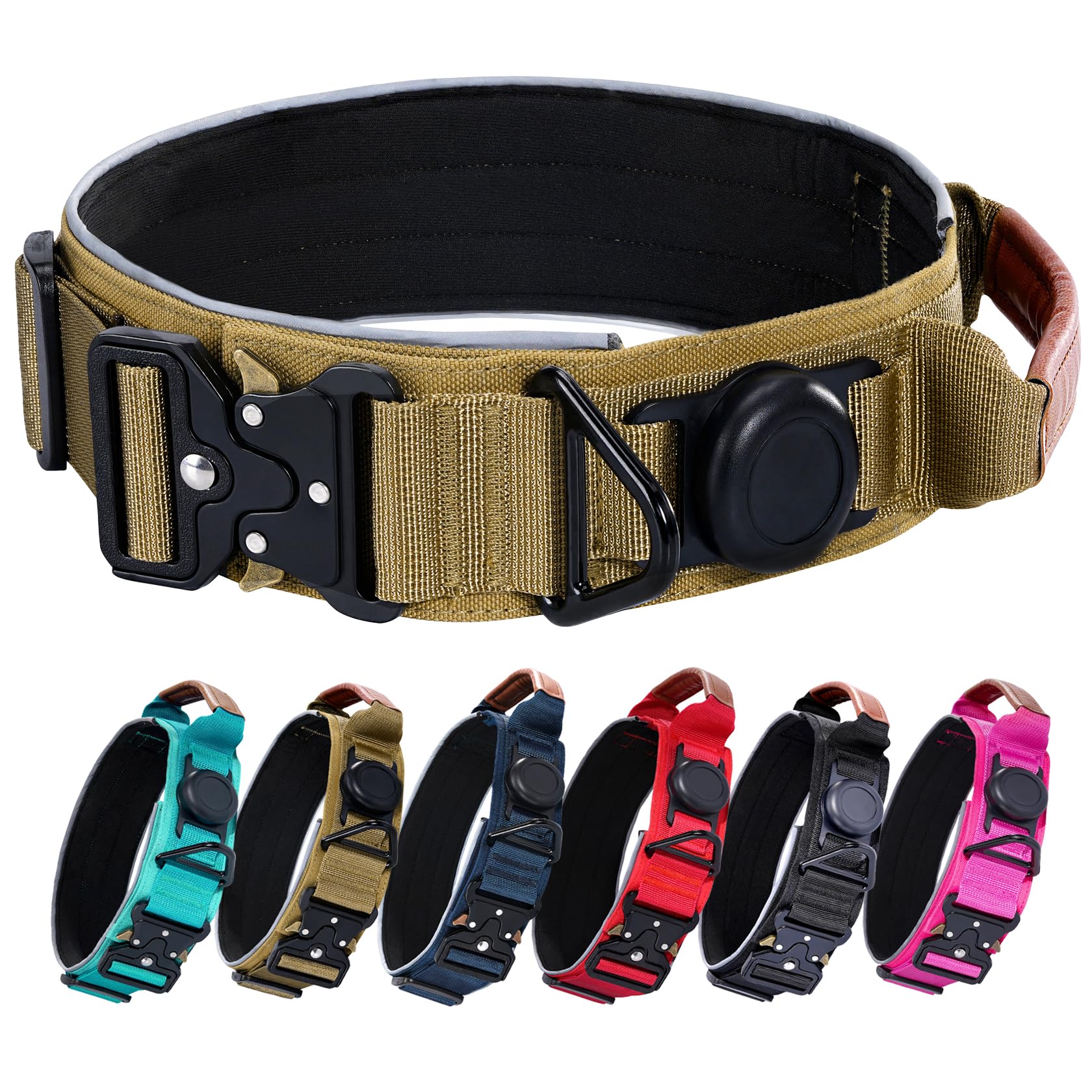 Collar Comfluxe con soporte AirTag para rastrear al perro al aire libre