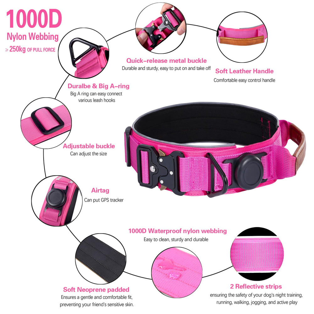 Mango de control ergonómico en collar Comfluxe para entrenamiento cómodo.