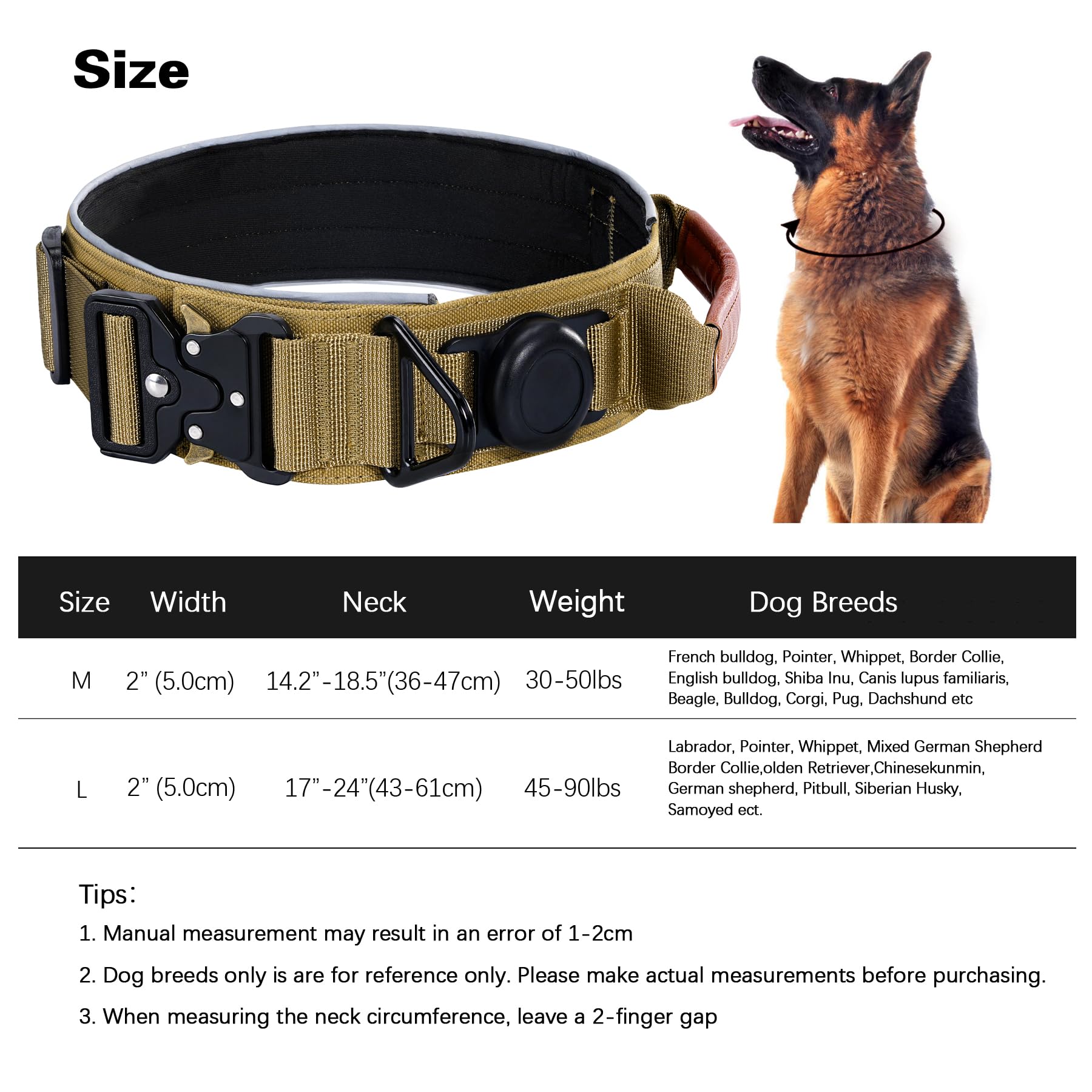 Collar Comfluxe de 2 pulgadas para perros medianos