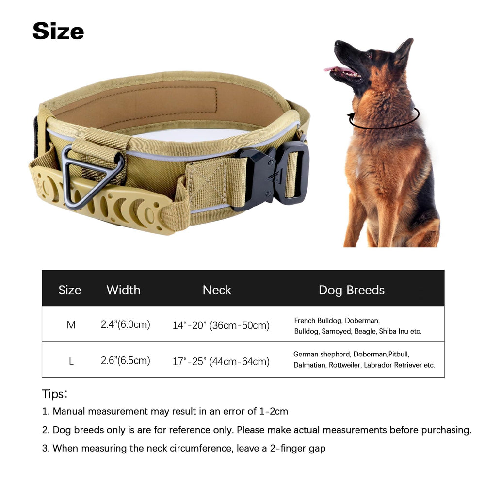 Collar táctico de ancho 2 pulgadas para distribuir mejor la presión.