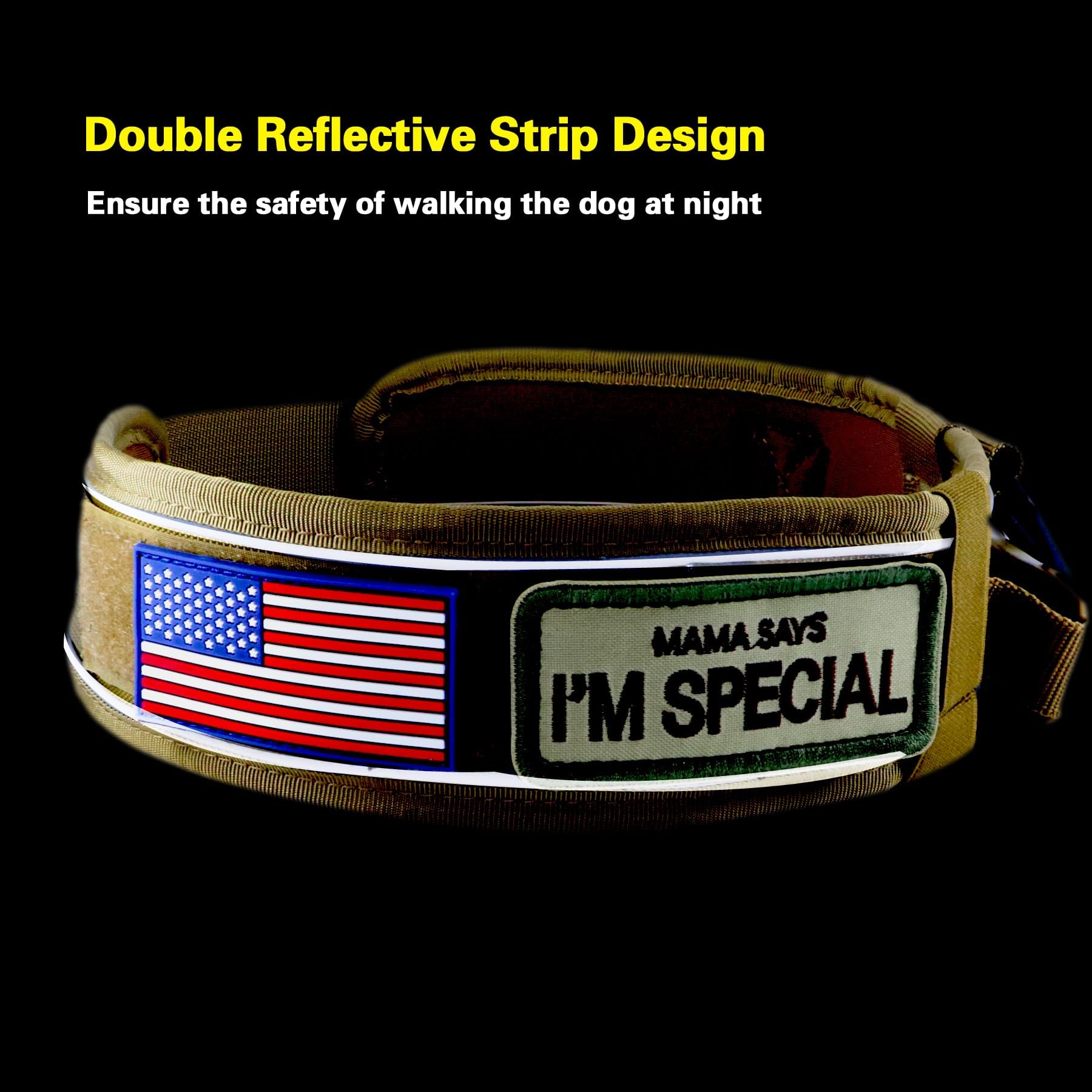 Collar Comfluxe para paseos nocturnos y entrenamientos con reflectante.