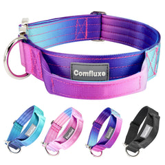 Collar táctico Comfluxe con mango para control inmediato durante paseos.