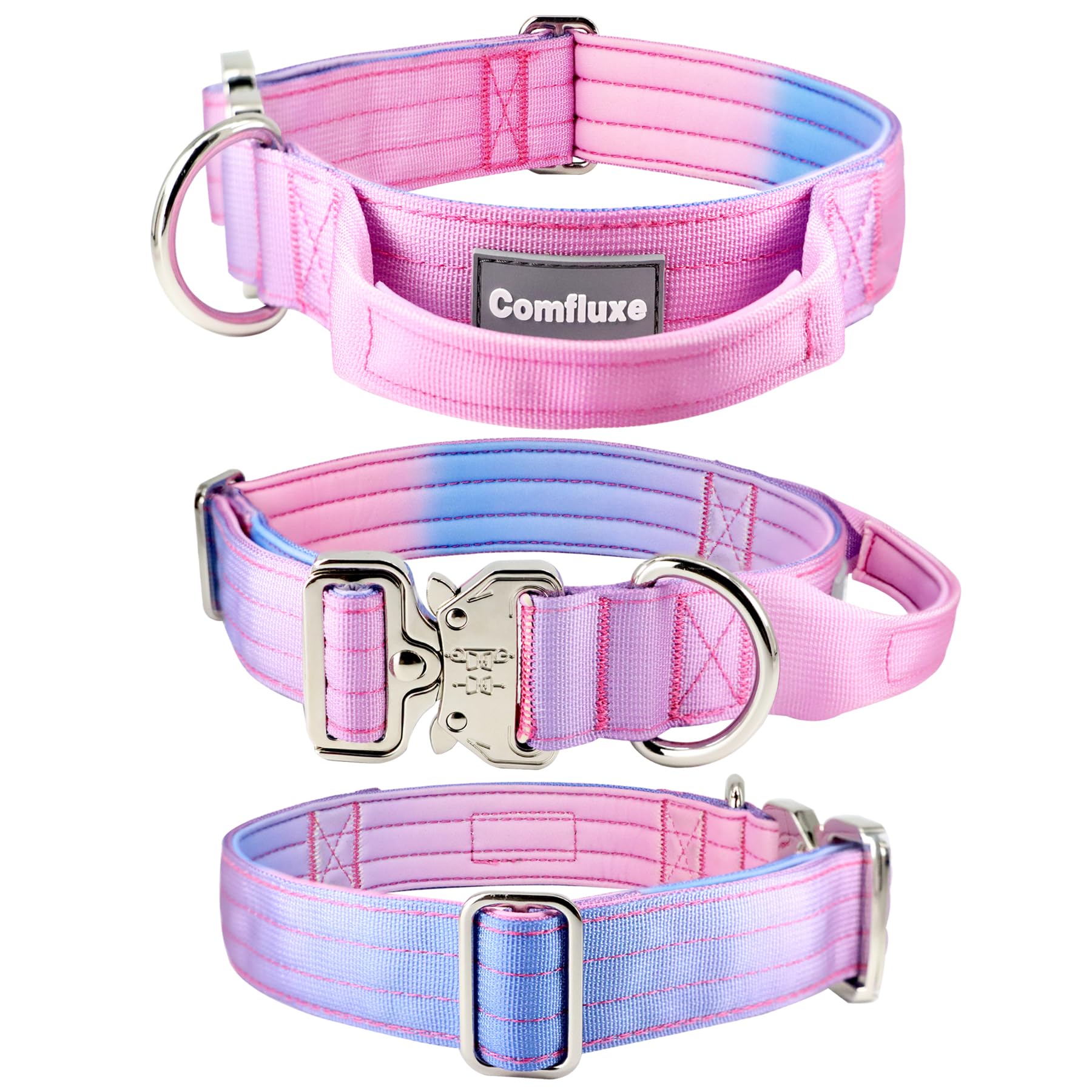Collar táctico Comfluxe gradiente rosado para mayor visibilidad al aire libre