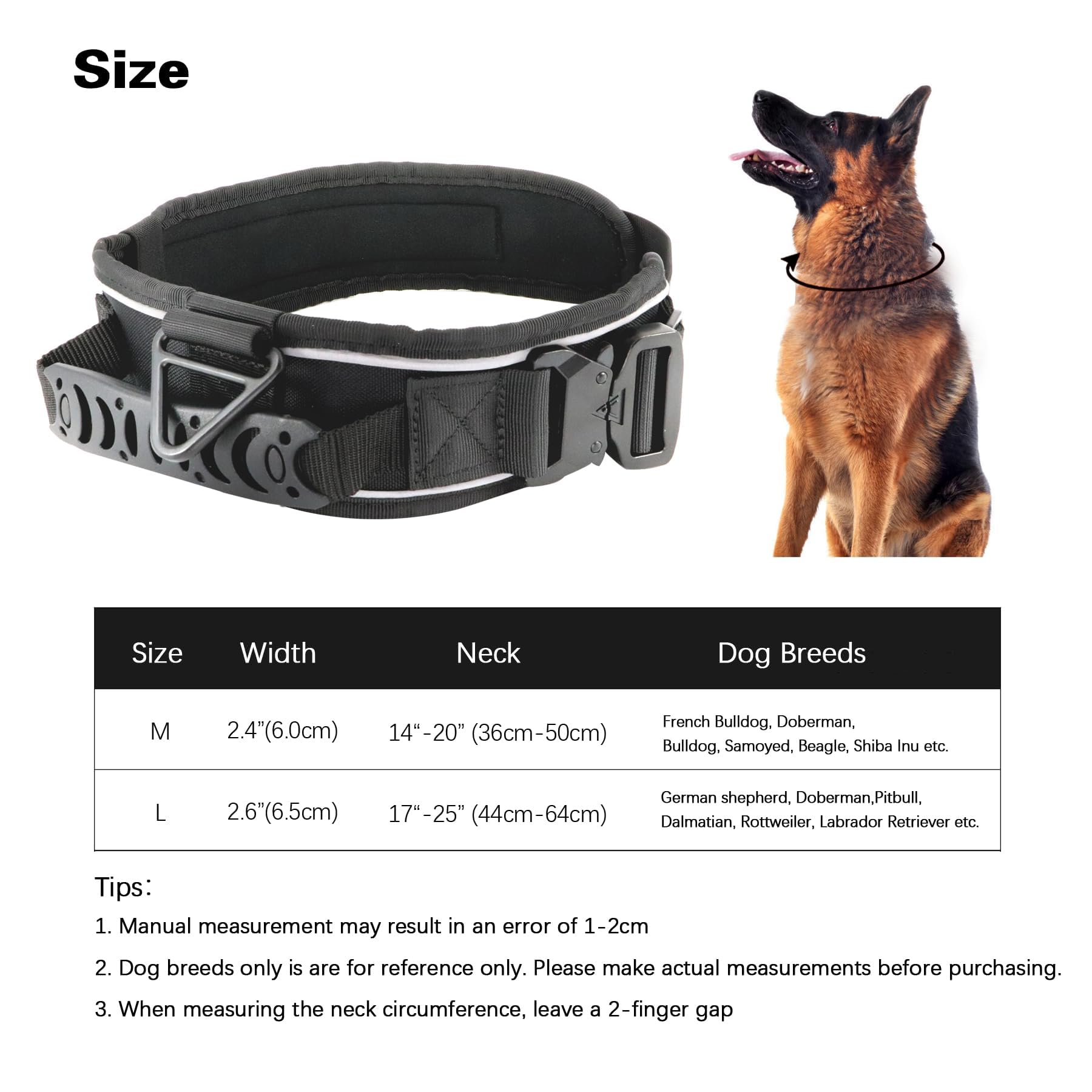Collar nylon 1080D para uso rudo al aire libre.