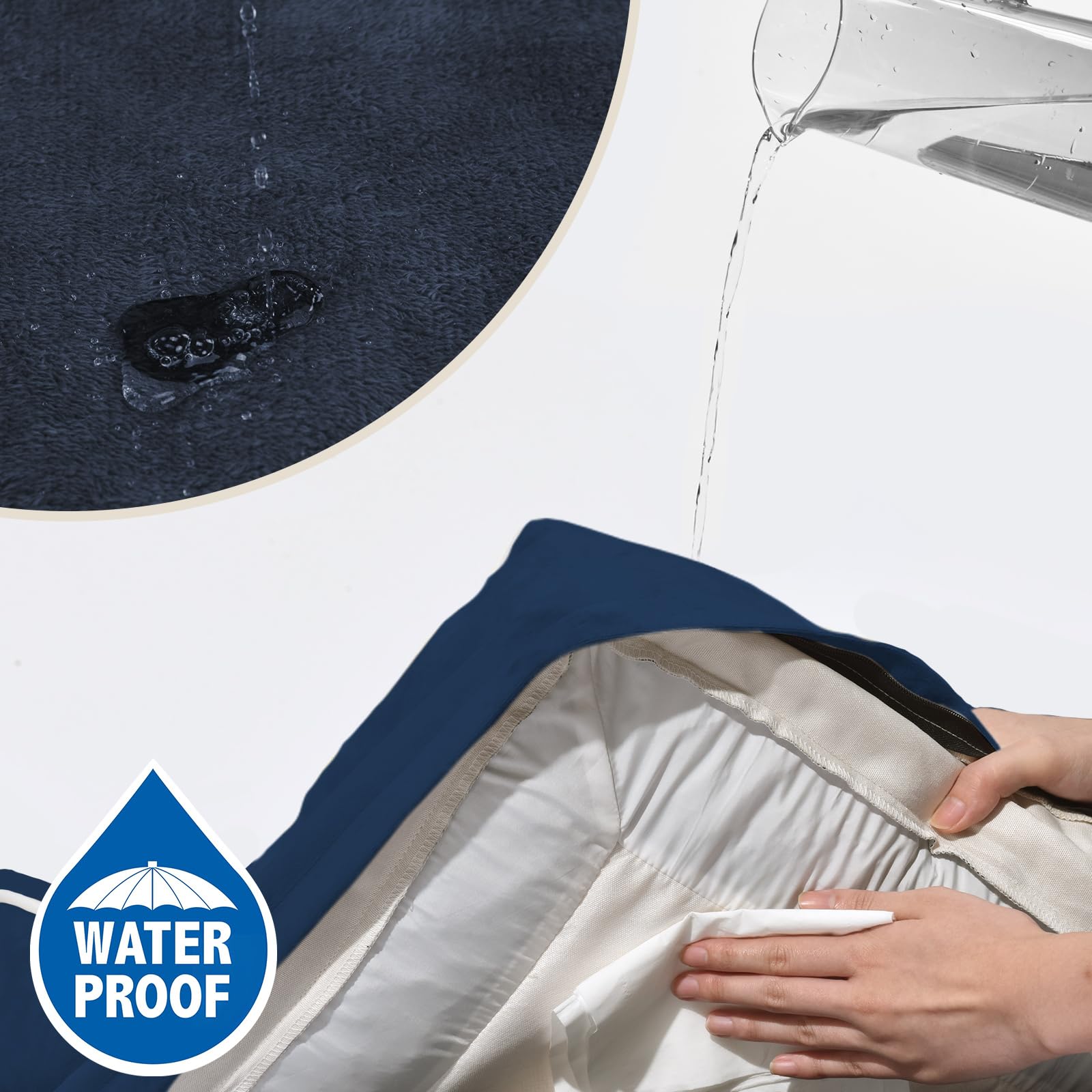 Funda impermeable con forro interior contra filtraciones.