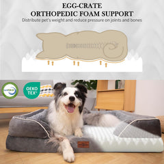 Cama Comfort Expression con espuma tipo panal de huevo para confort en perros grandes.