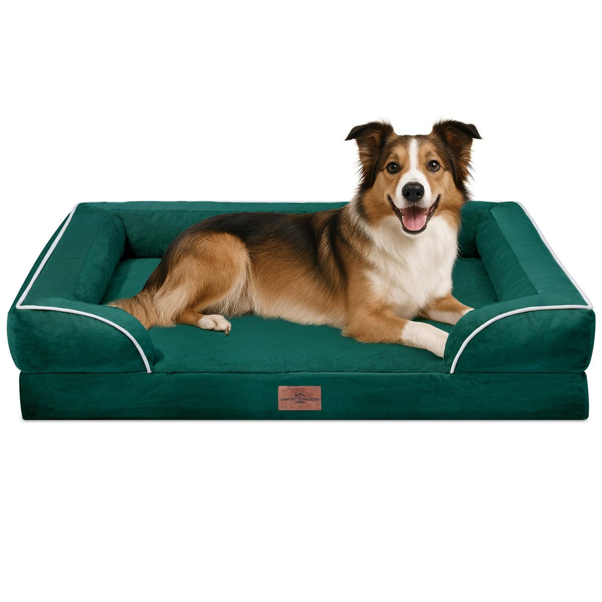 Cama Comfort Expression para perros grandes, superficie suave PV plush para descanso cómodo.
