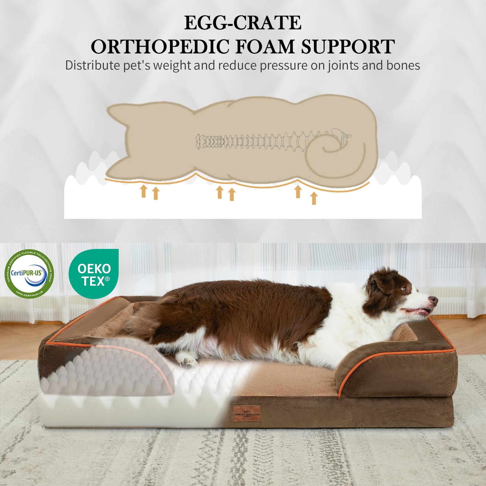 Espuma tipo huevo de Comfort Expression XL ofrece soporte para articulaciones