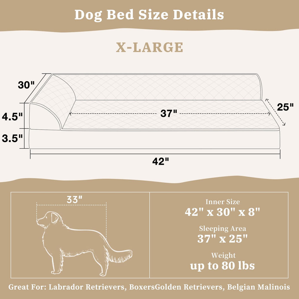 Dimensiones de 42x30x8 pulgadas de Comfort Expression XL para perros grandes.
