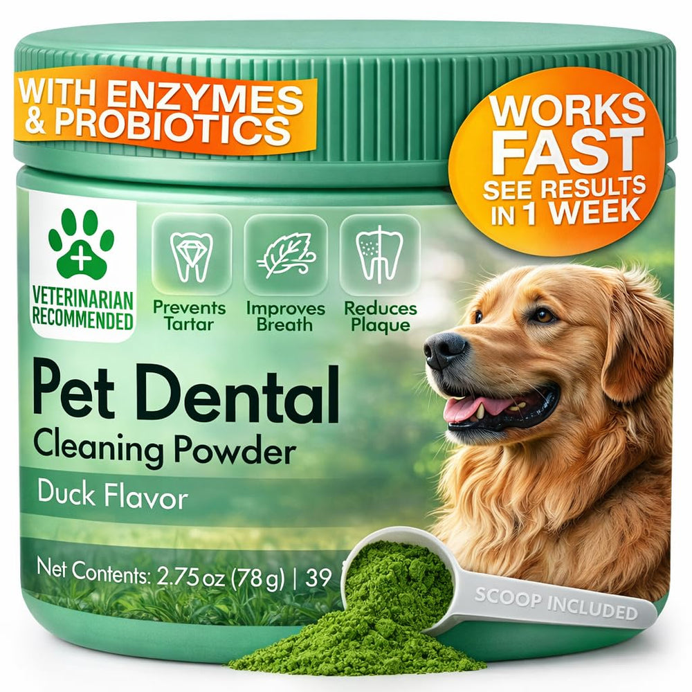 Commanding Life polvo dental para perros, respiro fresco al usar diariamente.