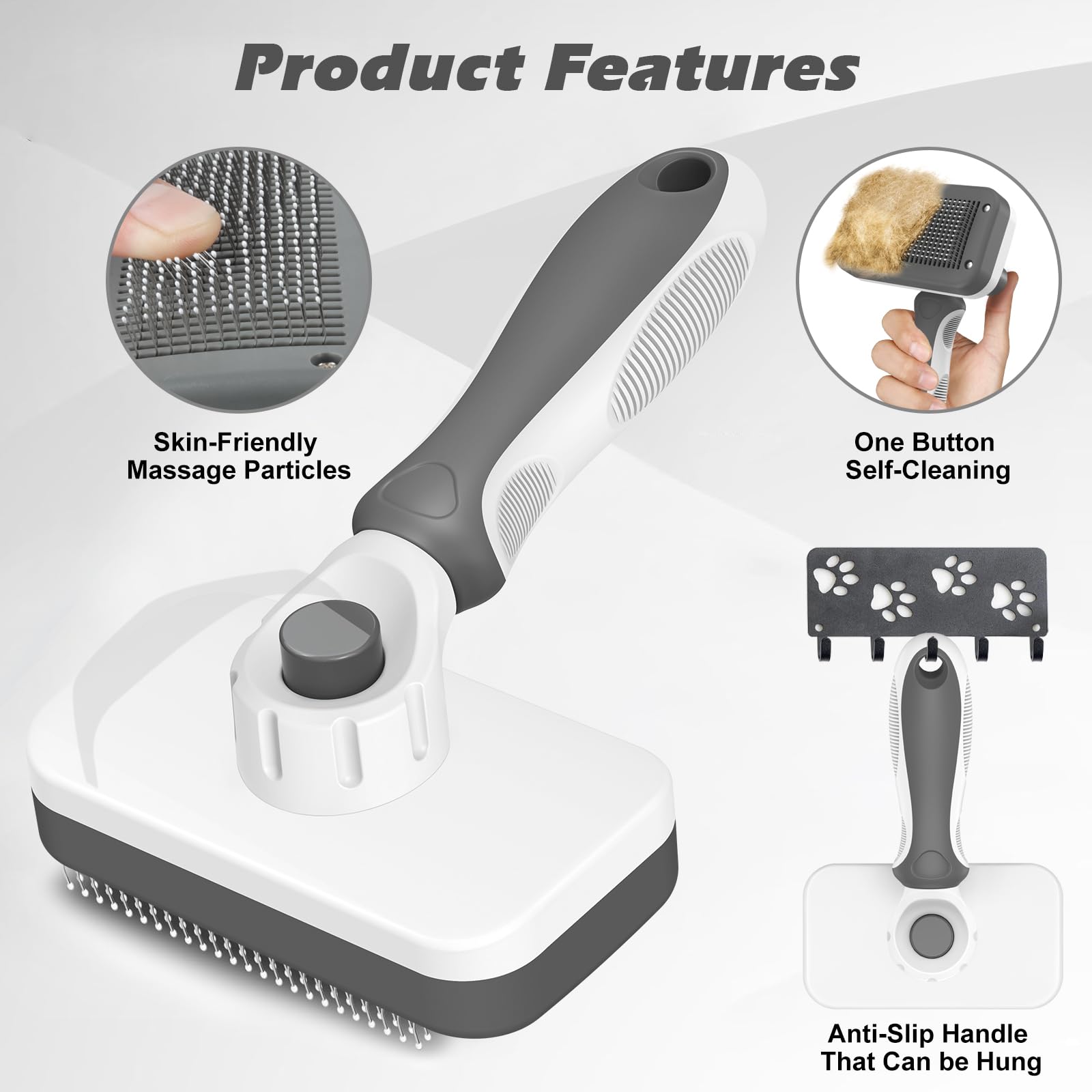 Cepillo Comotech para gato con pelo suave y piel protegida
