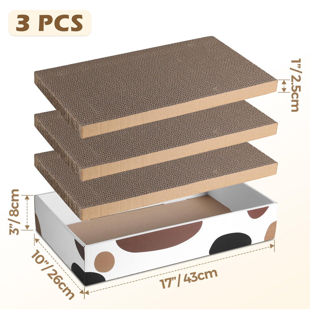 Caja de recarga ComSaf con 3 tablas de rascar reversibles para gatos