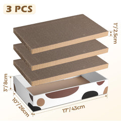Caja de recarga ComSaf con 3 tablas de rascar reversibles para gatos