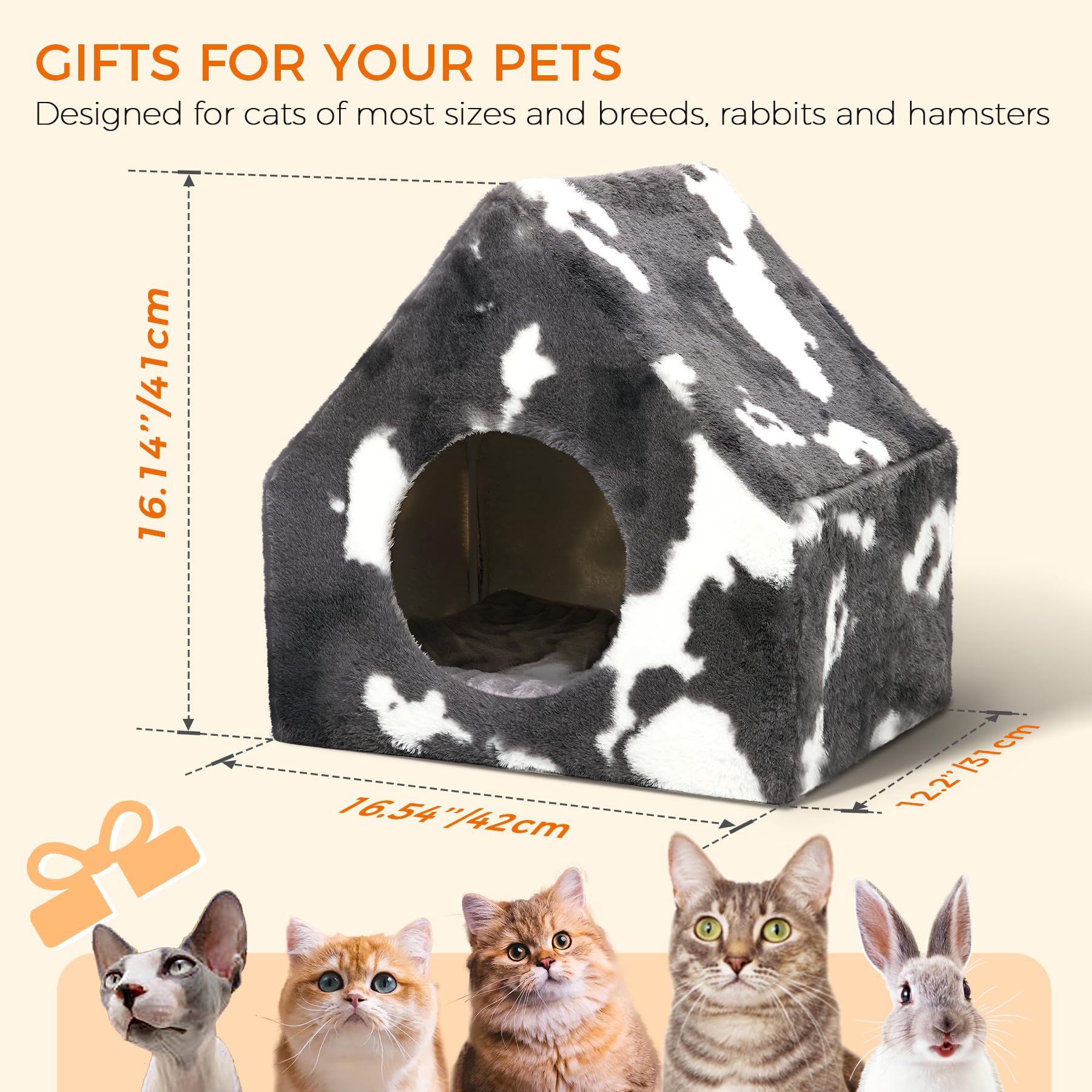 ComSaf marco-pvc-cama-gato gris, estructura estable que resiste saltos.