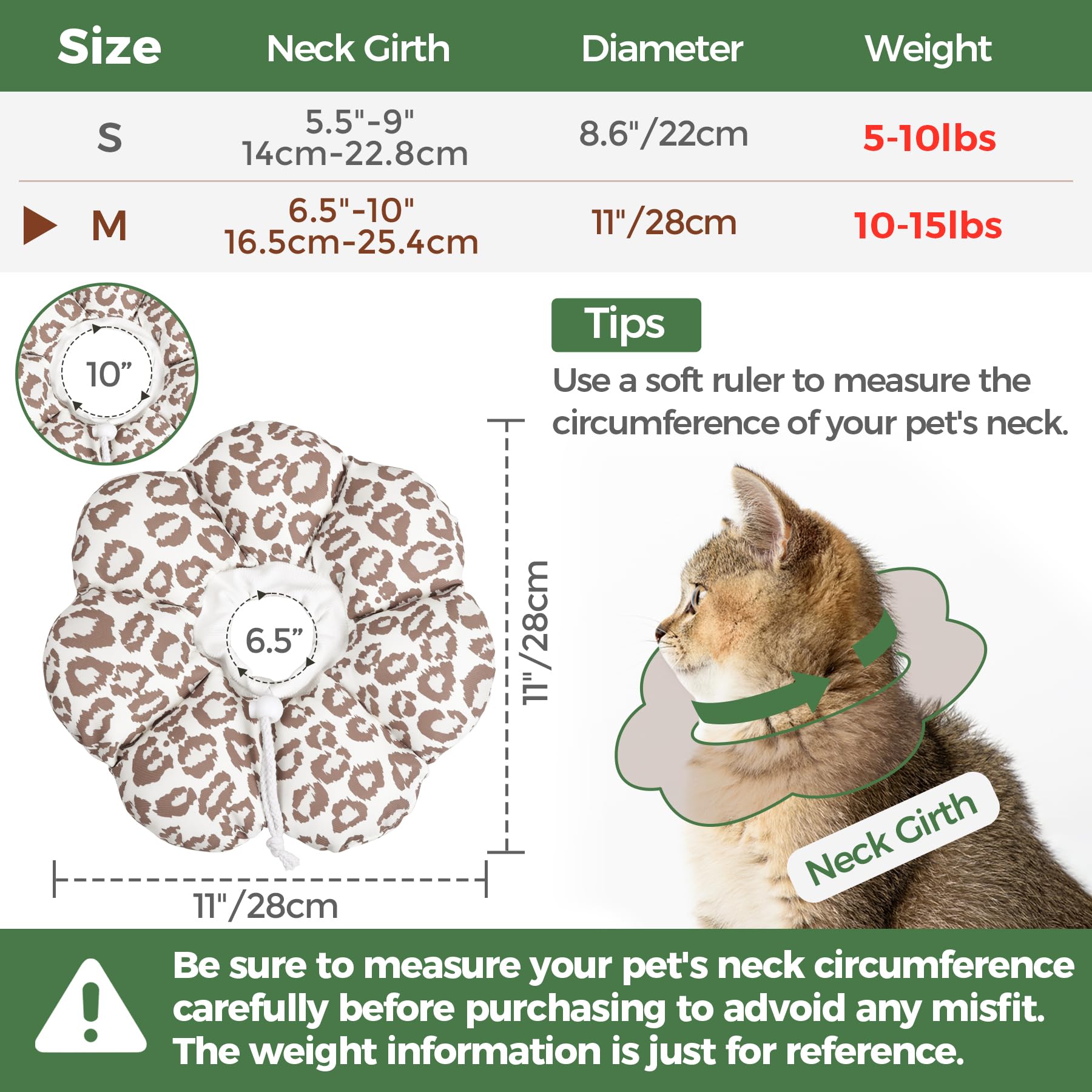 Cono con diseño leopardado ComSaf, aspecto adorable para tu gato.