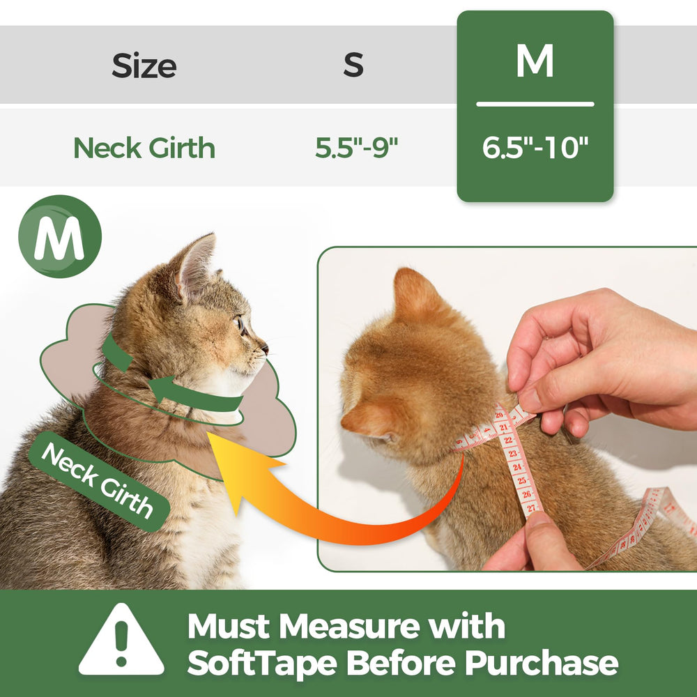 Cono suave para gato ComSaf visto de costado, diseño ligero para más libertad.