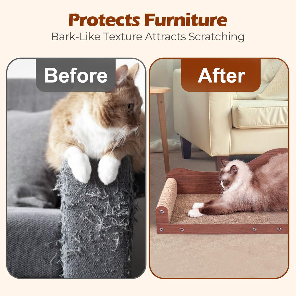 ComSaf protege muebles al desviar el rascar hacia la superficie adecuada.