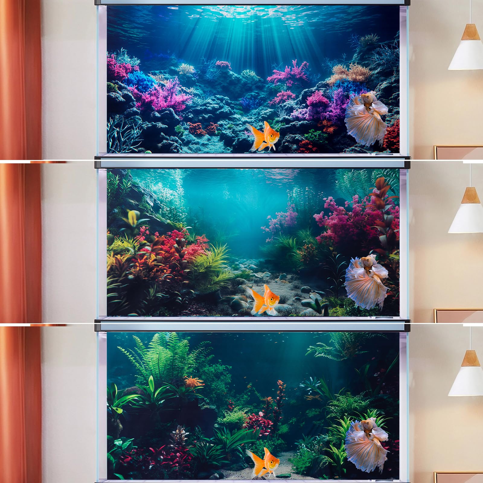 COMSUN fondo de acuario duradero y fácil de limpiar