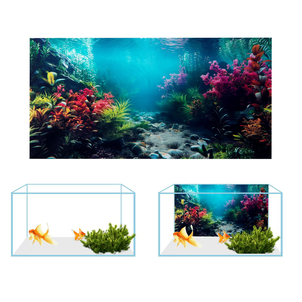 COMSUN fondo de acuario con plantas y rocas para aspecto natural