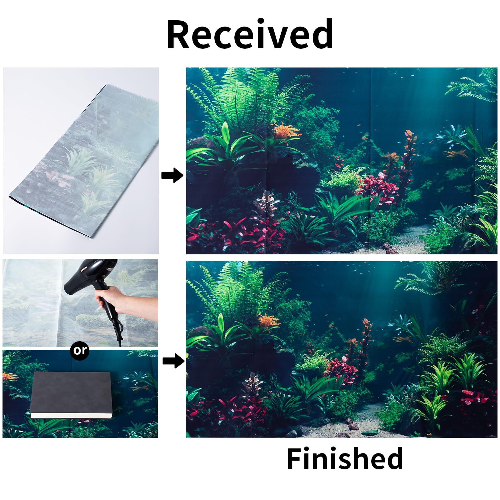 COMSUN fondo de acuario sin burbujas, instalación limpia