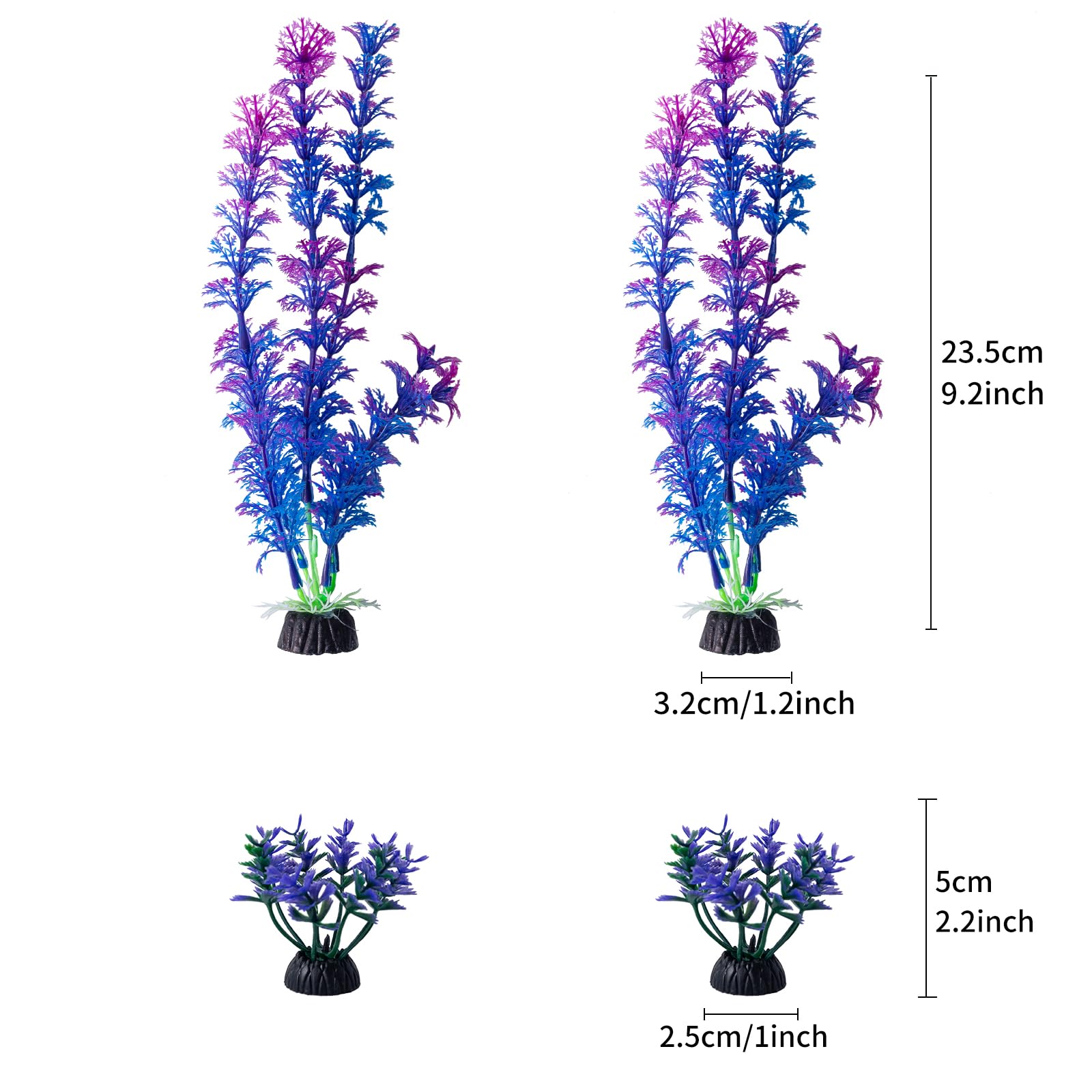 COMSUN detalle de hojas moradas para acuario, aporta color natural sin mantenimiento.
