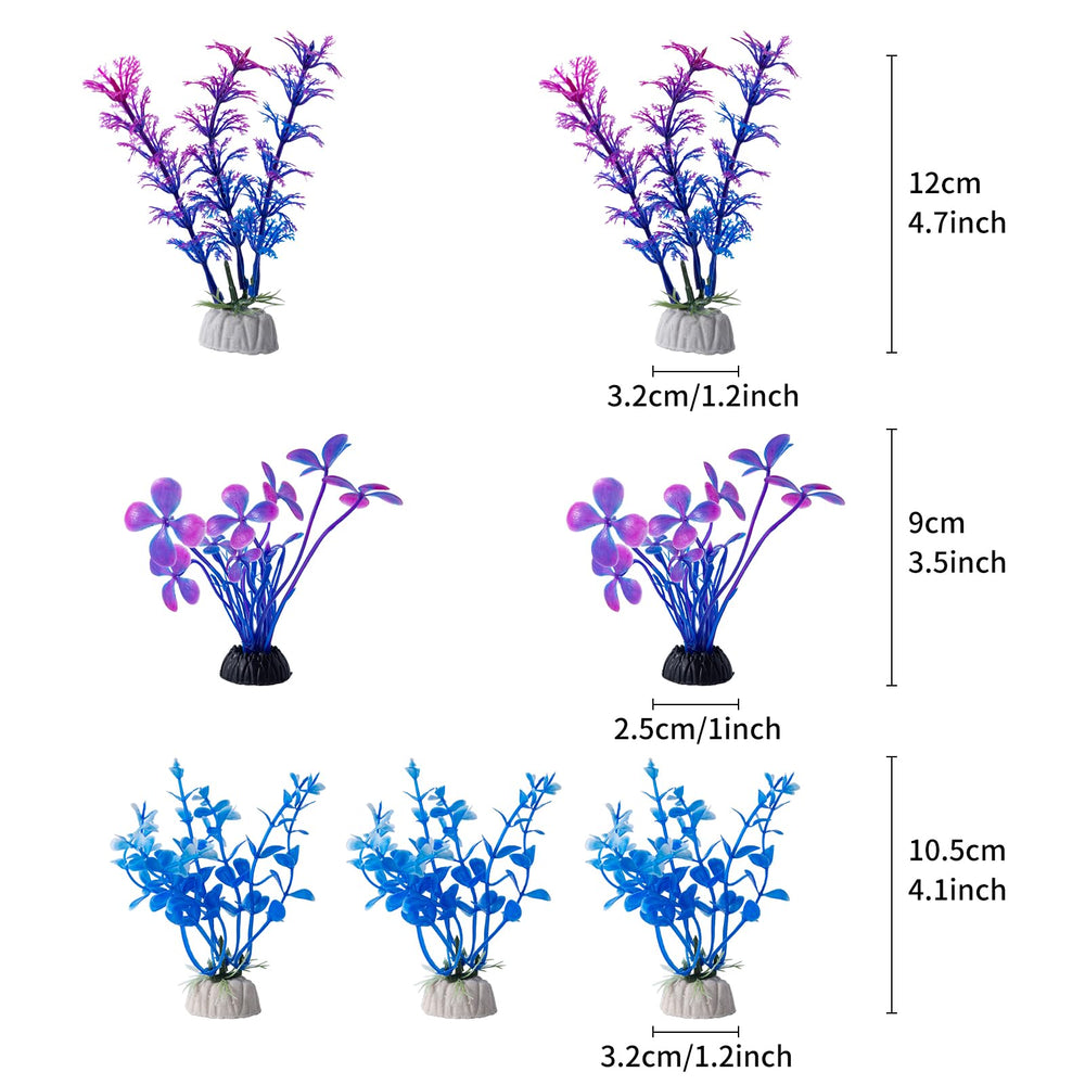 COMSUN plantas artificiales para acuario, plástico resistente y duradero.