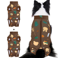 Comwish: traje de recuperación para perro grande, color marrón oso, cómodo y ajustable.
