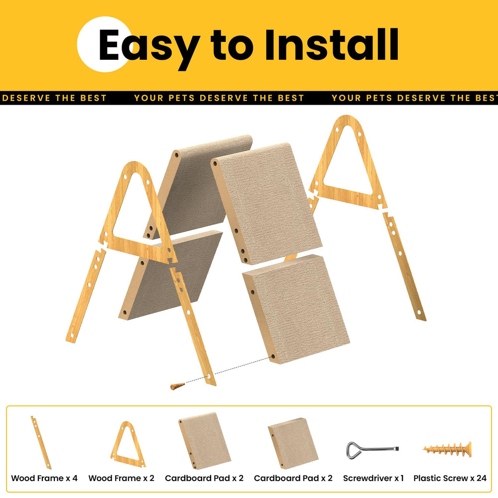 Conlun A-Frame dimensiones 21x10x19, tamaño adecuado para felinos pequeños.