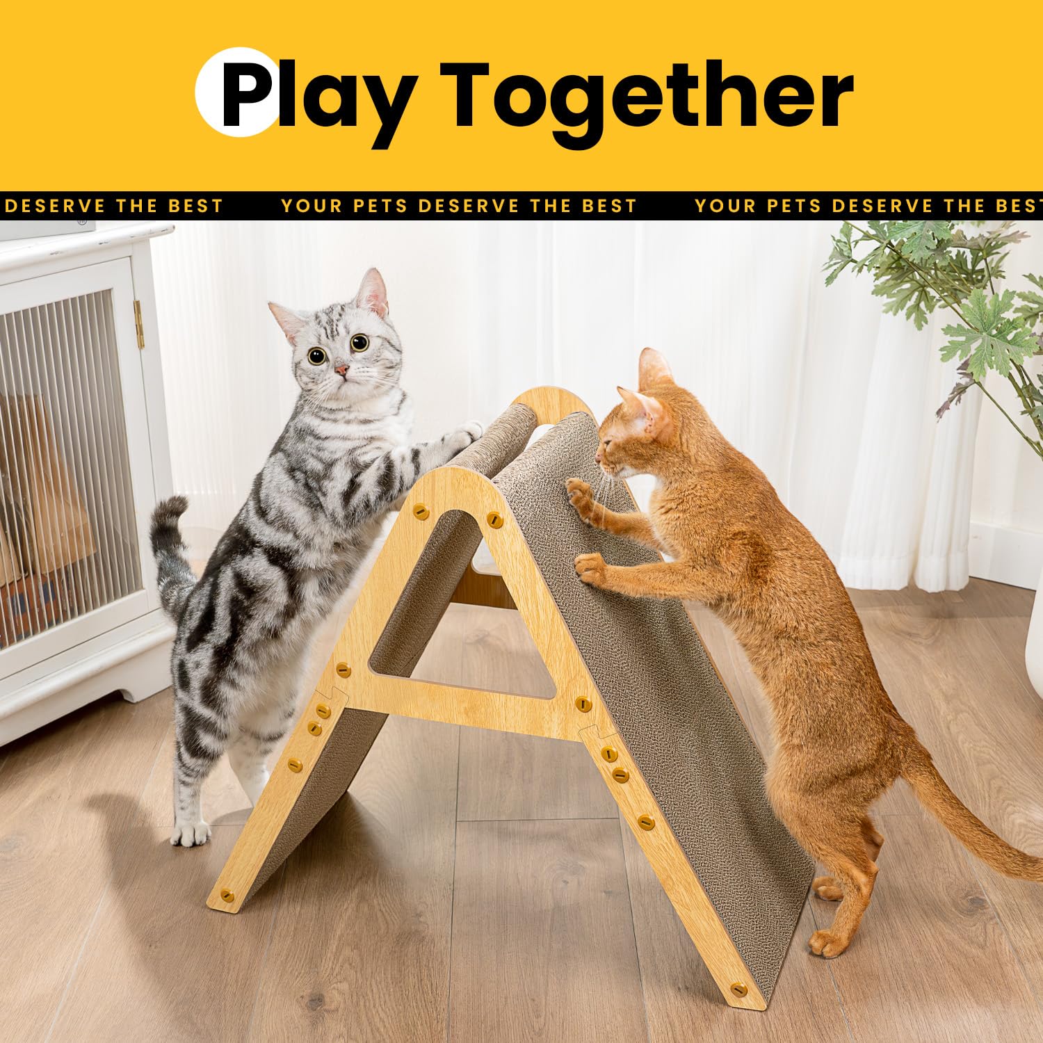 Conlun A-Frame marco de madera estable para gatos curiosos.