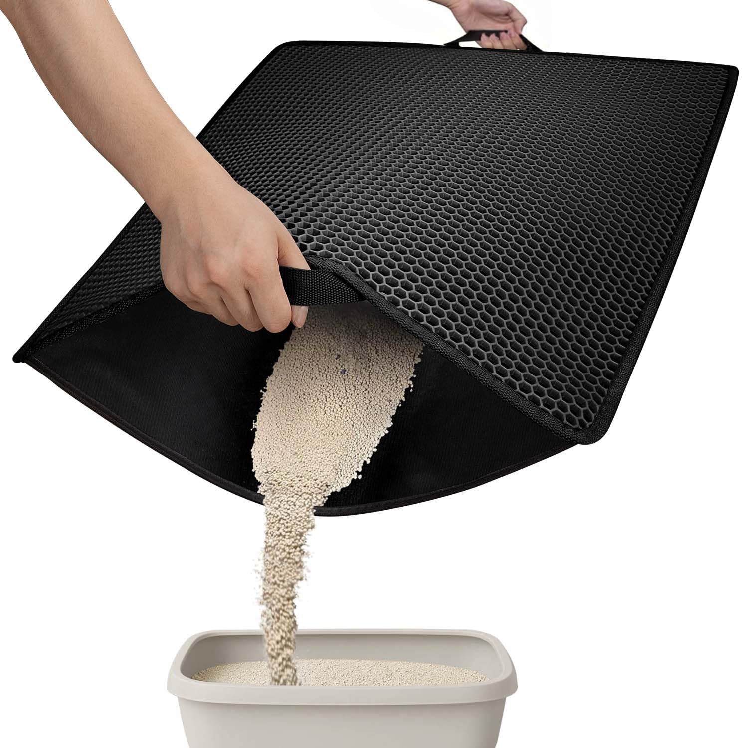Conlun alfombra para arena de gato 30x22, captura residuos fácilmente.